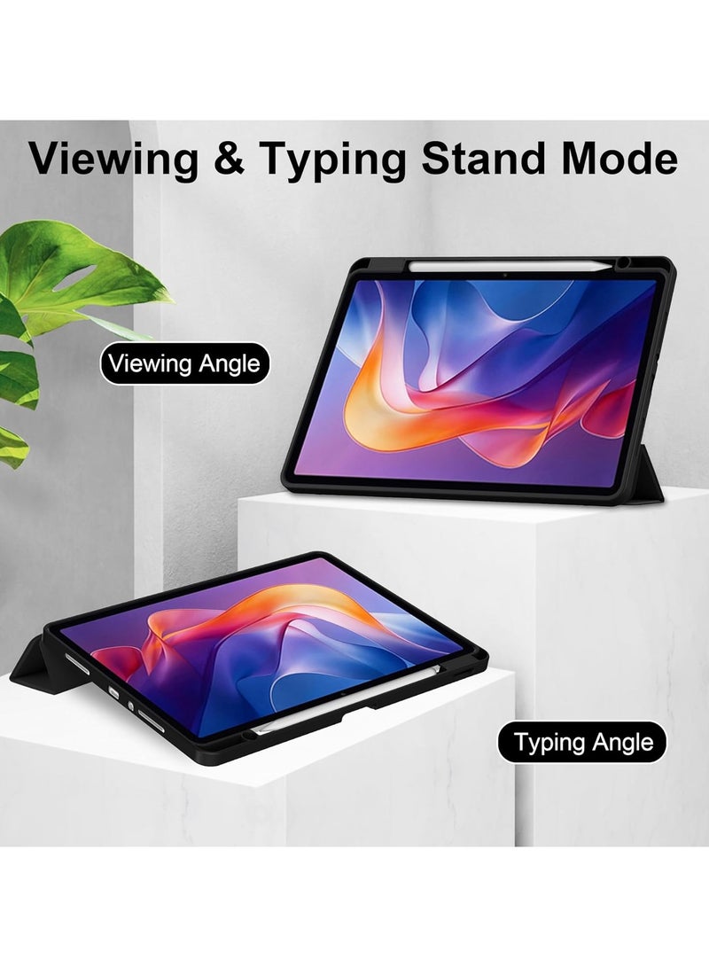 VKL Translucent Case Compatible with Xiaomi Redmi Pad 2 11 Inch 2025 with Transparent Back Cover and Folding Stand Cover with Pen Holder, Automatic Sleep/wake-up (Black) - Image 3