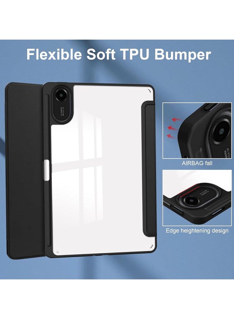 VKL Translucent Case Compatible with Xiaomi Redmi Pad 2 11 Inch 2025 with Transparent Back Cover and Folding Stand Cover with Pen Holder, Automatic Sleep/wake-up (Black) - Image 5