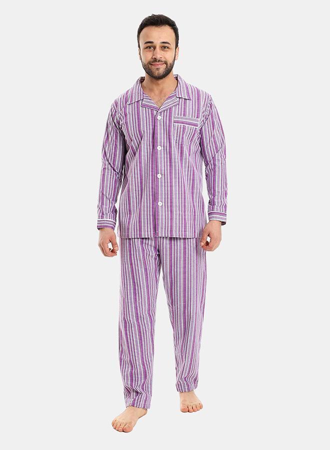 kady Off cliff full checkered pajama men purple 3xl - Image 1