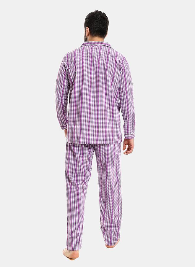 kady Off cliff full checkered pajama men purple 3xl - Image 3