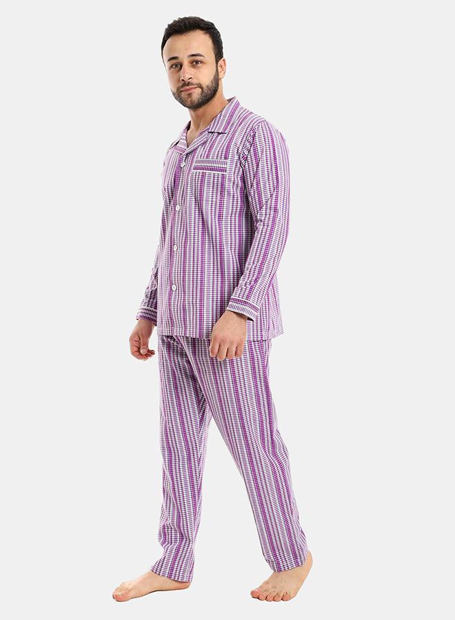 kady Off cliff full checkered pajama men purple 3xl - Image 2