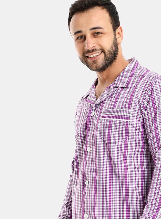 kady Off cliff full checkered pajama men purple 3xl - Image 4