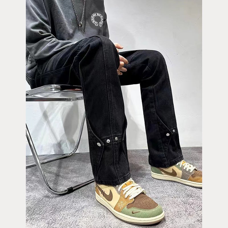 Unisex Classic Denim Jeans Loose Fit Daily Outdoor Wear - Image 2