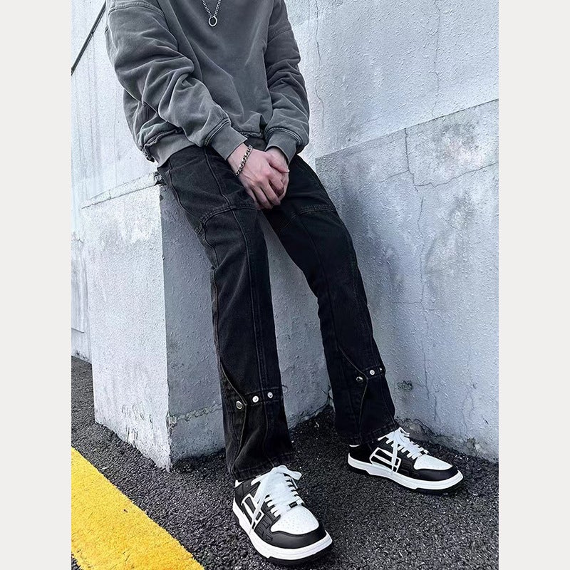 Unisex Classic Denim Jeans Loose Fit Daily Outdoor Wear - Image 3