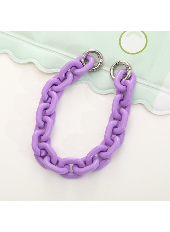 NIBEMINENT Phone Charm/ Chain Strap for Women Girls, Acrylic Color Removable Cell Phone Case Lanyard Wrist Strap,K138/Purple - Image 1