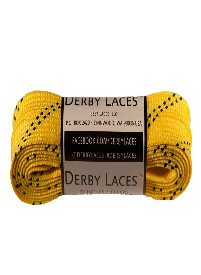 Derby Laces Yellow 72 Inch Waxed Skate Lace for Roller Derby, Hockey and Ice Skates, and Boots - Image 1