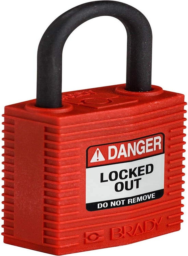 Brady SafeKey Lockout Padlock Nylon Red 1.0" Plastic Shkl Keyed Alike 3 Pk - Image 3