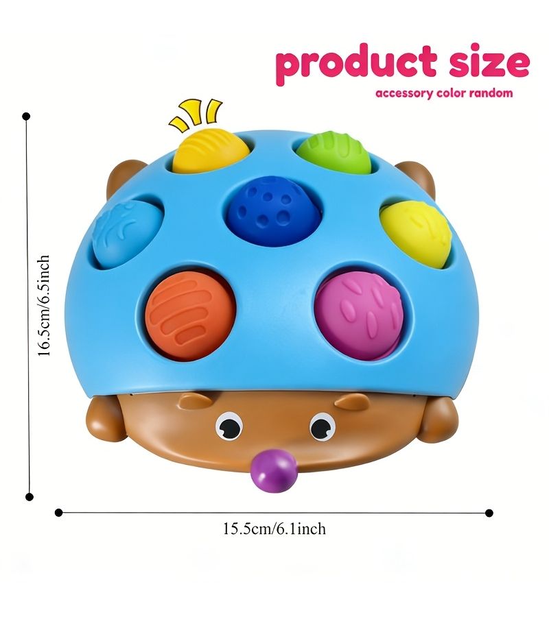 Blue Hedgehog Stacking Toy Educational Game Improves Fine Motor Skills Kids Gift - Image 3