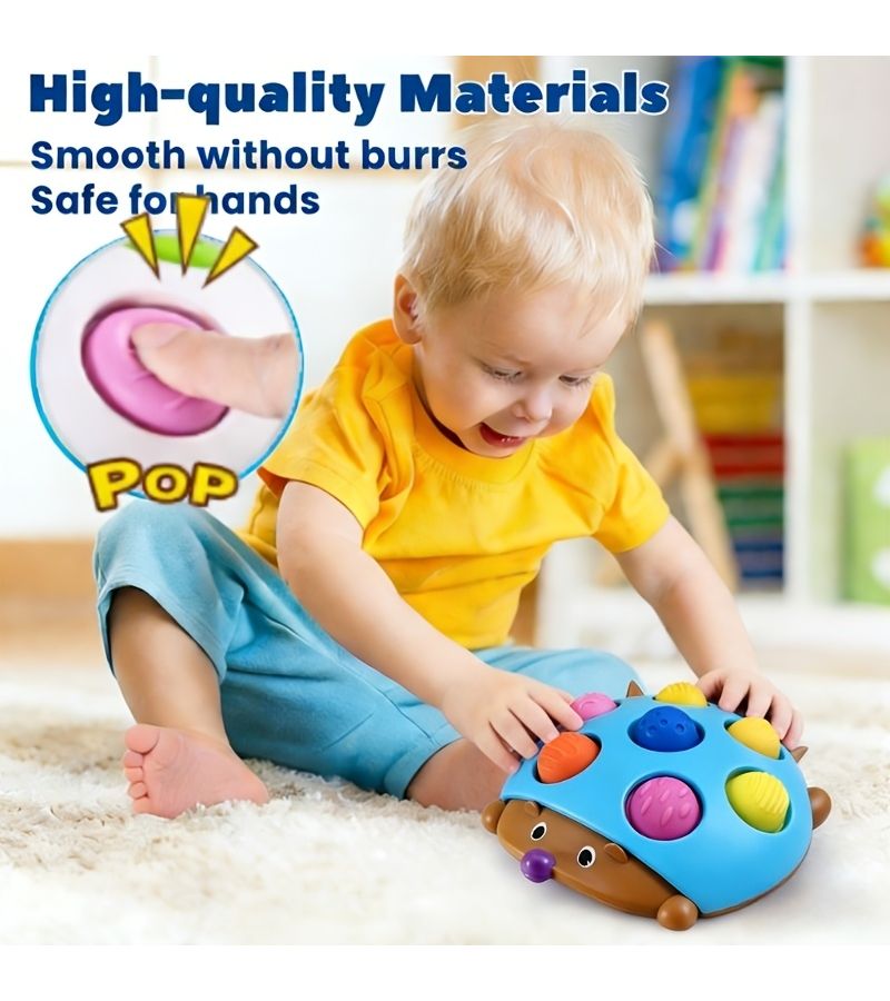 Blue Hedgehog Stacking Toy Educational Game Improves Fine Motor Skills Kids Gift - Image 5