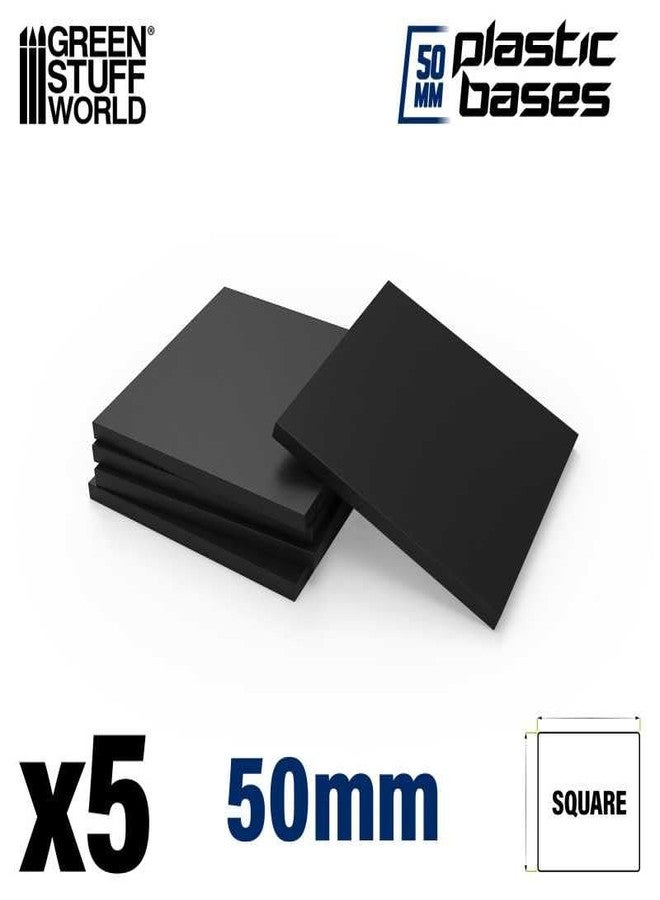 Green Stuff World 50mm Square Plastic Bases - Black, Small - Image 3
