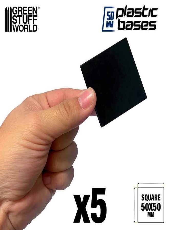 Green Stuff World 50mm Square Plastic Bases - Black, Small - Image 2