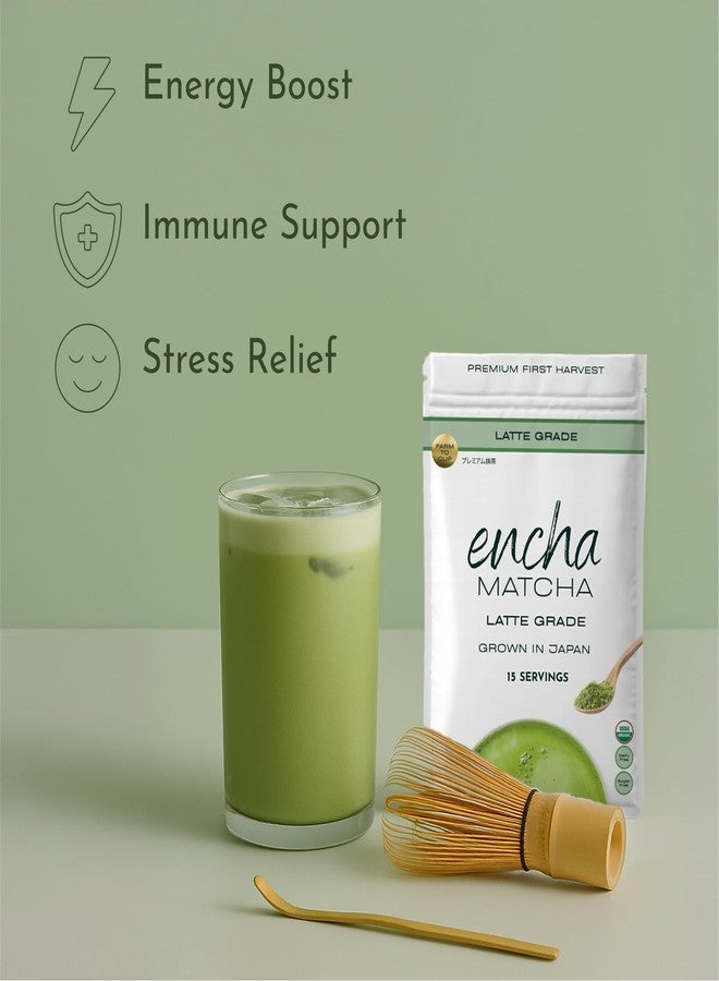 Encha Matcha - Latte Grade Matcha Powder - Unsweetened, First Harvest, Organic Green Tea Powder From Uji, Japan (30G/1.06 Ounce) Premium for Latte, Smoothie - Caffeine, L-Theanine - Image 5
