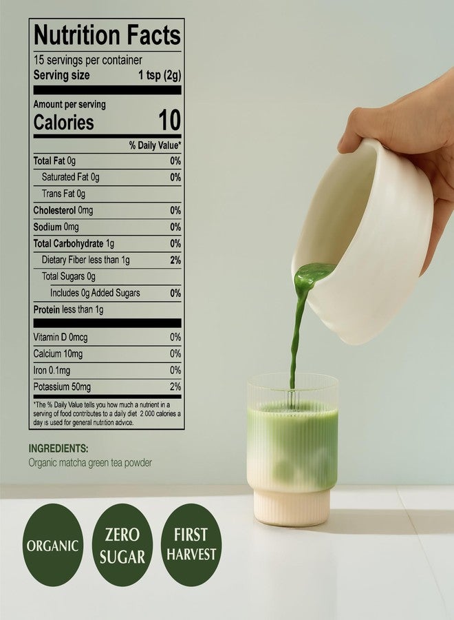 Encha Matcha - Latte Grade Matcha Powder - Unsweetened, First Harvest, Organic Green Tea Powder From Uji, Japan (30G/1.06 Ounce) Premium for Latte, Smoothie - Caffeine, L-Theanine - Image 2