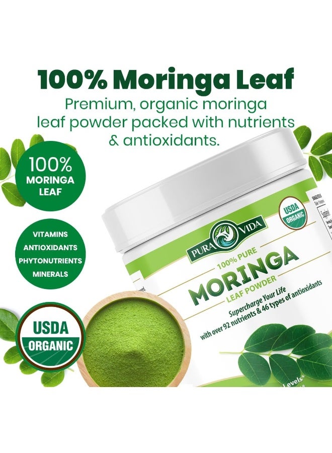 Pura Vida Moringa Moringa Powder By - Usda Organic Moringa Powder, Organic Moringa Oleifera, Moringa Leaf Powder  - Image 3