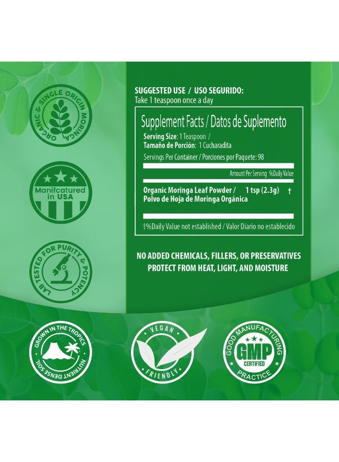 Pura Vida Moringa Moringa Powder By - Usda Organic Moringa Powder, Organic Moringa Oleifera, Moringa Leaf Powder  - Image 4