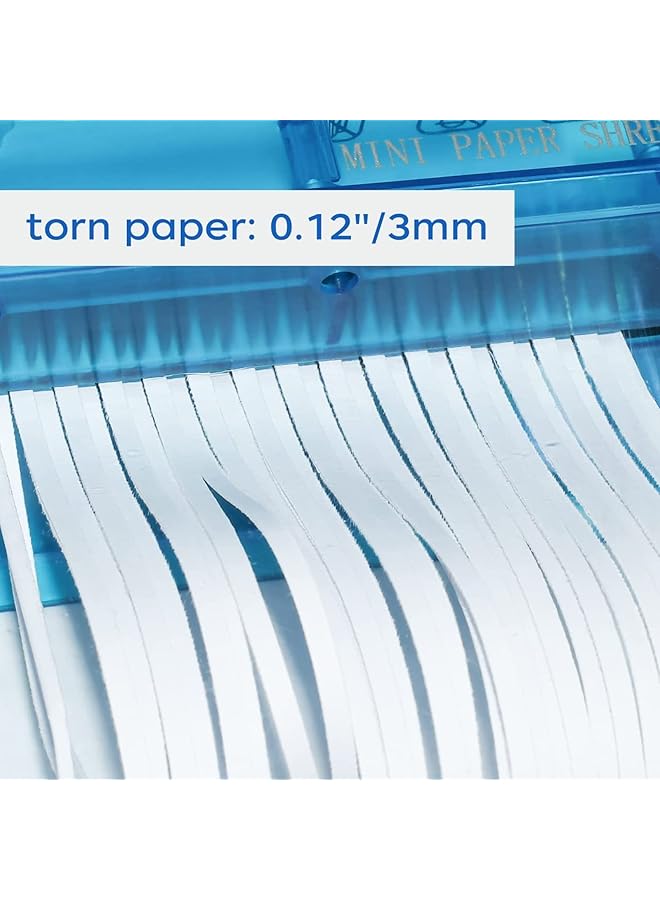 erorex Mini Hand Paper Shredder Office Home Manual Paper Shredder A6 Paper Cutting Tool Blue - Image 4
