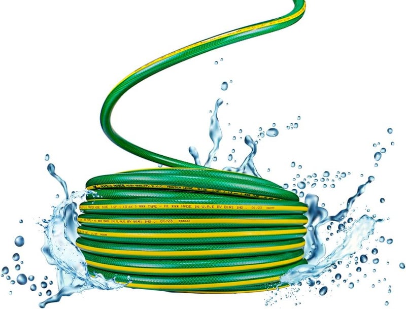 Berrylook Garden Water Hose Reinforced 3/4 Inch 50 Meter (Green) |3/4 Inch 50 Meter Irrigation Water Hose | Flexible 50 m Watering Hose Accessories not included - Image 1