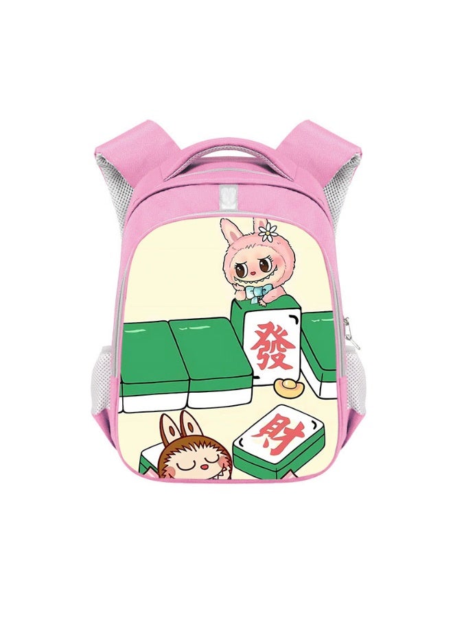 Labubu Backpack Student Large Capacity High-end Backpack Children's Wear-resistant Polyester Backpack 36*26*13CM - Image 1