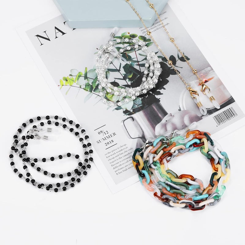 ONESING 4-10 Pcs Eyeglass Chains for Women Eyeglasses String Holder Glasses Strap Eyewear Chain Glasses Cord Lanyard Gift - Image 4