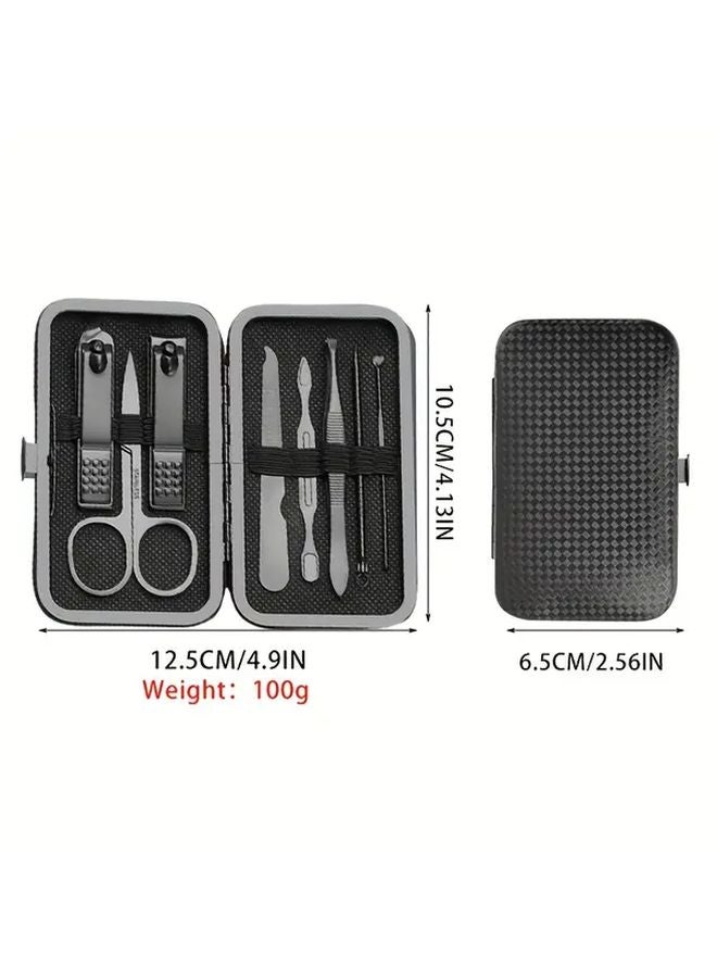 Charm Black 24 Piece Nail Clipper Set For Men Stainless Steel With Exfoliating Ear Scoop - Image 5