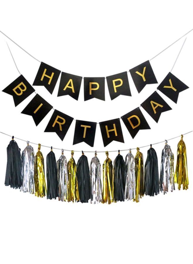 NIBEMINENT Fishtail Flag Paper Tassel Bunting Package Birthday Party Decoration