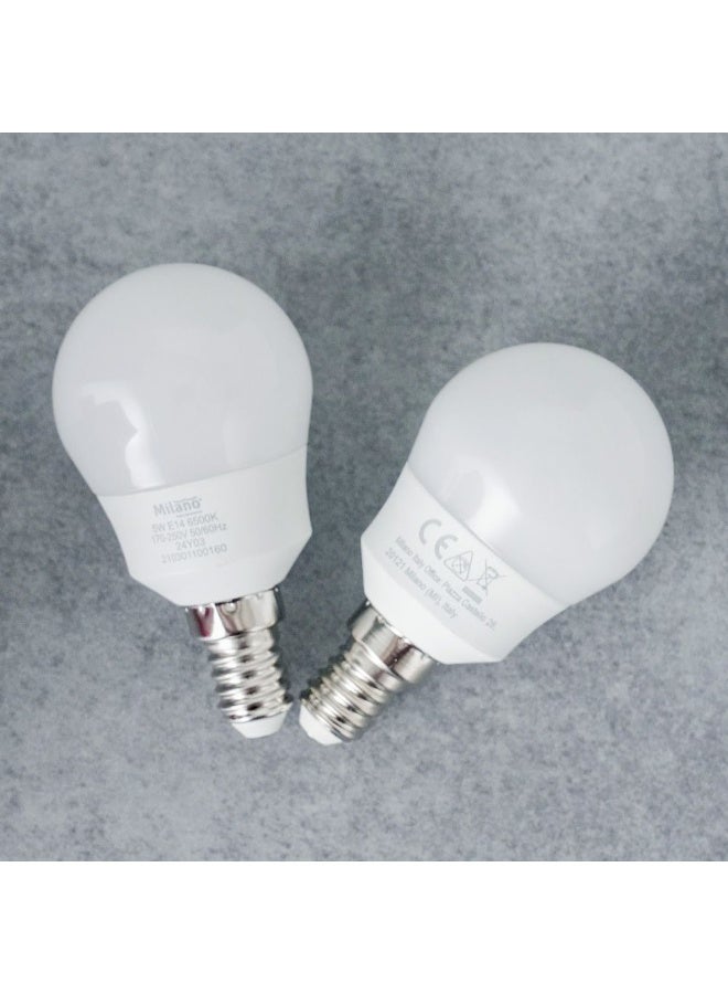 Danube Home Milano LED Bulb 2Pcs Set 5W E-14 6500K | Light Bulbs Energy Saving Lamp For Living Room Bedroom Dining Room Offices - Image 1