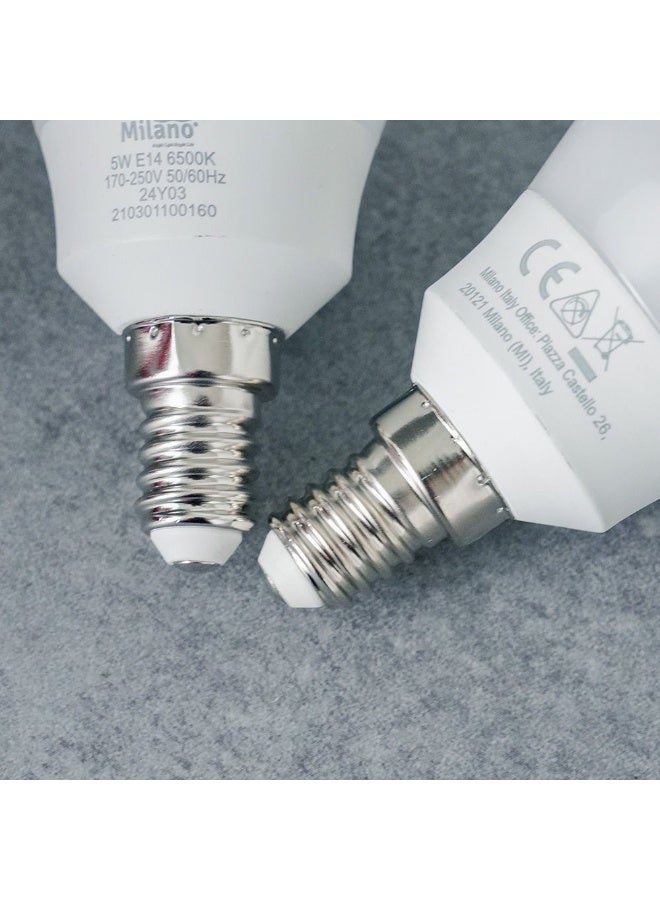 Danube Home Milano LED Bulb 2Pcs Set 5W E-14 6500K | Light Bulbs Energy Saving Lamp For Living Room Bedroom Dining Room Offices - Image 2