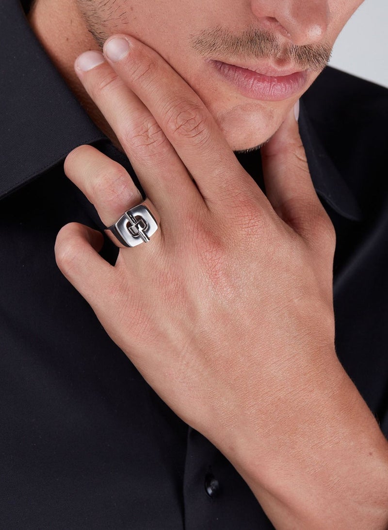 غاي لاروش خاتم غي لاروش من الستانلس ستيل للرجال Sz 58 ، 4TR011A-58 - Image 3