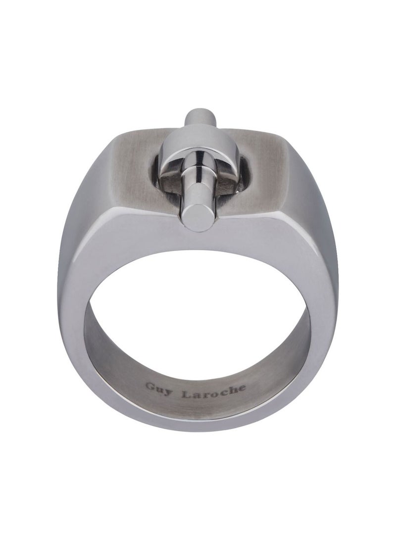 غاي لاروش خاتم غي لاروش من الستانلس ستيل للرجال Sz 58 ، 4TR011A-58 - Image 1