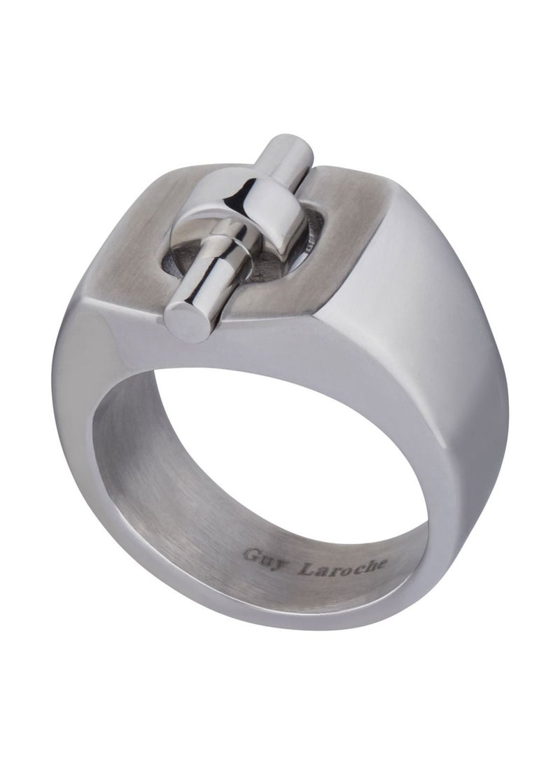غاي لاروش خاتم غي لاروش من الستانلس ستيل للرجال Sz 58 ، 4TR011A-58 - Image 2