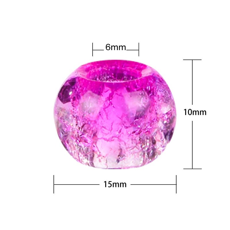 AIPRIDY 120 Pieces Assorted European Craft Beads Large Hole Lampwork Spacer Beads Colorful European Beads for DIY Necklace Bracelet Jewelry Making (Abstract Flower) - Image 5