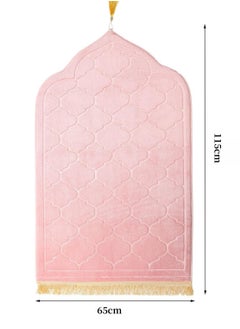 KHAJUL Pink Muslim Prayer Mat for Kids, Men, And Women Gift for Eid and Ramadan (115*65cm)  - Image 2