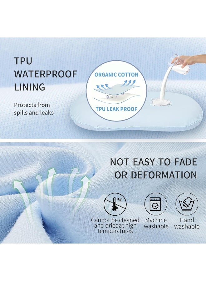 Pucmaoci Organic Waterproof Baby Lounger Covers, Pack of 2 (Blue & Green) - Image 2