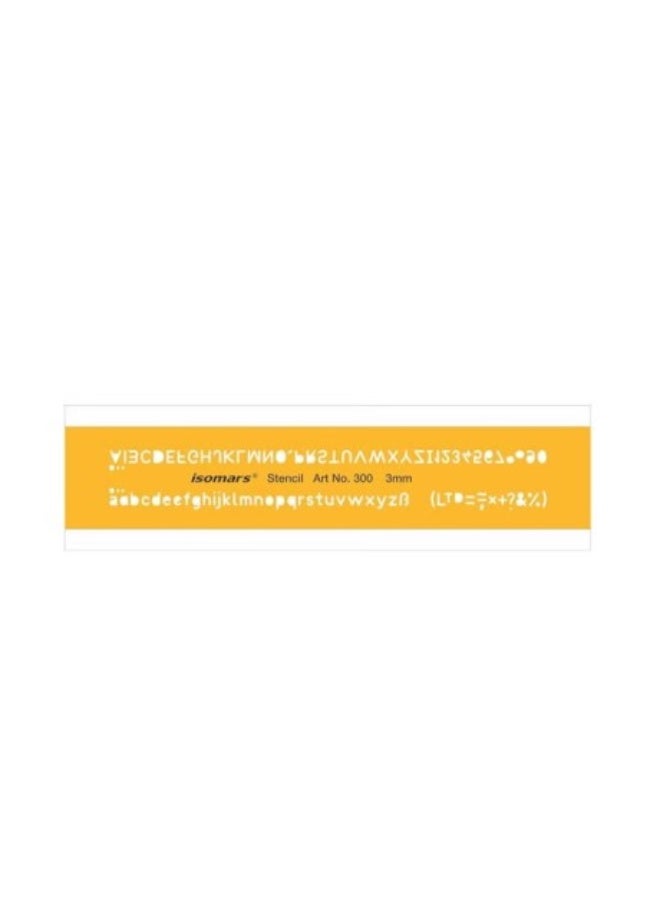 Isomars Technoart Lettering Guide Drawing Template Stencil, 3 mm Size - Image 1
