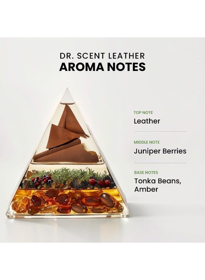 Dr Scent Diffuser Aroma Oil Leather | Feel the Distinctive Notes of dry wood, juniper berries, and mate, with a hint of amber (170ml) - Image 2