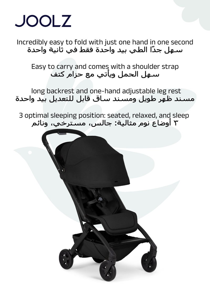 JOOLZ Aer² Compact & Lightweight Baby Stroller | One-Hand Fold | Suitable from Newborn to Toddler | Easy Steering | Airplane Friendly | Ultra-Compact | 44x53x23.5 CM | Space Black | 6.2 Kg - Image 4