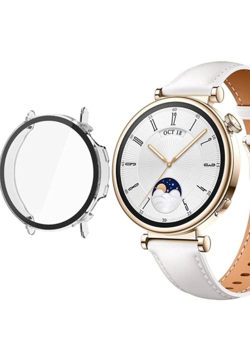 PC Case + Tempered Glass For Huawei Watch GT4 41mm Integrated Protective Case for Huawei Watch GT4 Fall Prevention Protective Cove (Clear) - Image 1