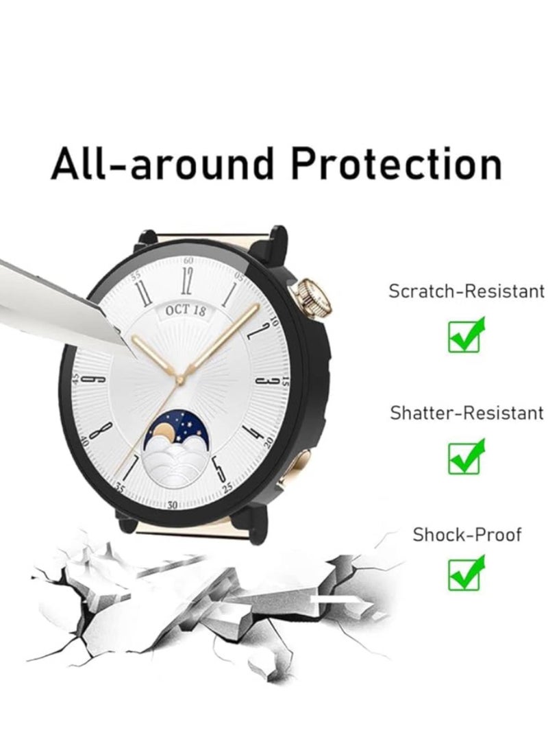 PC Case + Tempered Glass For Huawei Watch GT4 41mm Integrated Protective Case for Huawei Watch GT4 Fall Prevention Protective Cove (Clear) - Image 4