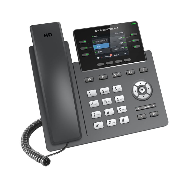 Grandstream GRP2613 IP Phone | 6 Lines, 4 SIP Accounts | 2.8-Inch Color Display | Dual-port Gigabit Ethernet with Integrated PoE - Image 2