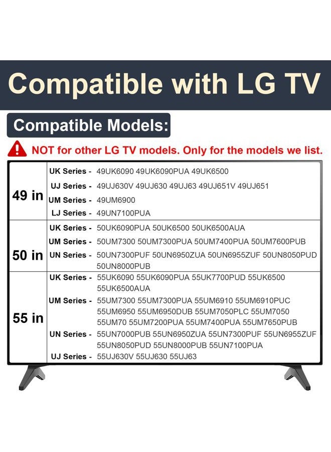 Maozhren حامل بديل لأرجل تلفاز LG، أرجل حامل تلفاز لأجهزة تلفاز LG بحجم 49 50 55 بوصة - 49UK6090 50UK6090 50UK6500 50UM7300 50UN7300 55UK7700 55UM7300 55UM6910 55UN7300 MAM643660 MEZ64114730 مع براغي - Image 3