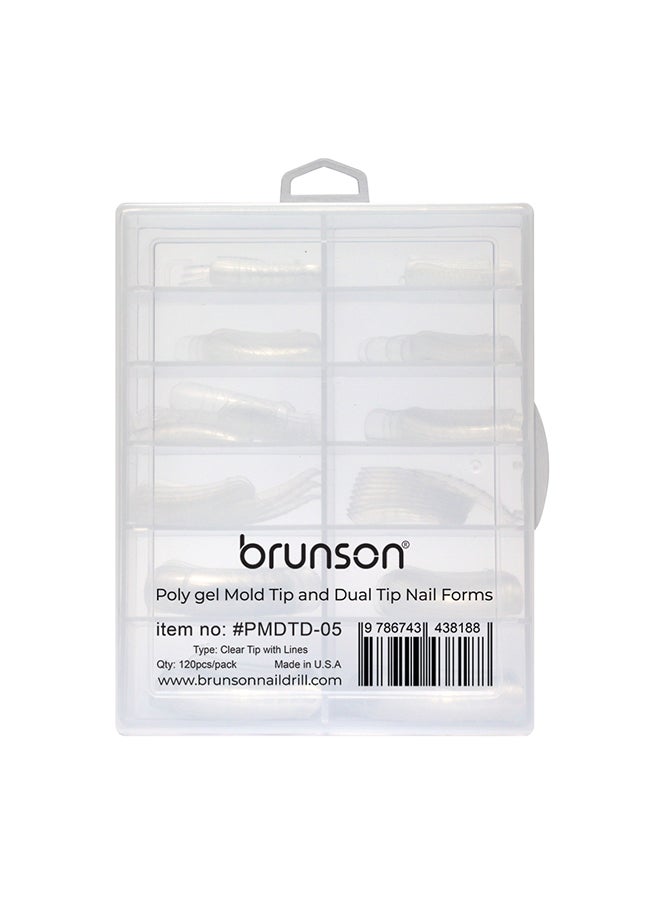 brunson Dual Nail Forms for Poly Extension Gel Pre-shaped False Tips with Scale 120pcs Manicure Tool for Nail Extensions Mold Nail Tips Acrylic Nails False Nails Manicure Tool - Image 1