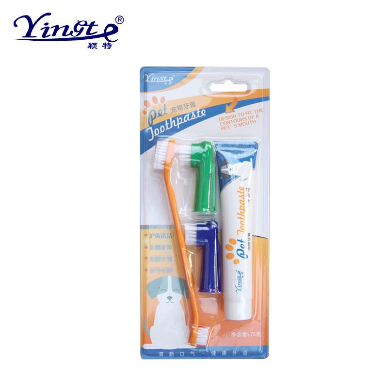 Generic Dog Dental Care Kit Toothpaste  Toothbrush Set Vanilla flavor (more than 30 4.7 yuan) 