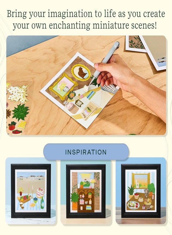 لايف لاينز مجموعة فنون الكولاج من لايفلاينز فلو كرافتس - كولاجات مصغرة مؤطرة من 6 خلفيات طبيعية، وأكثر من 150 ملصقًا، وإطارين للصور - مجموعة فنون وحرف حسية للمراهقين والبالغين - ديكور حائط يمكنك صنعه بنفسك - Image 4