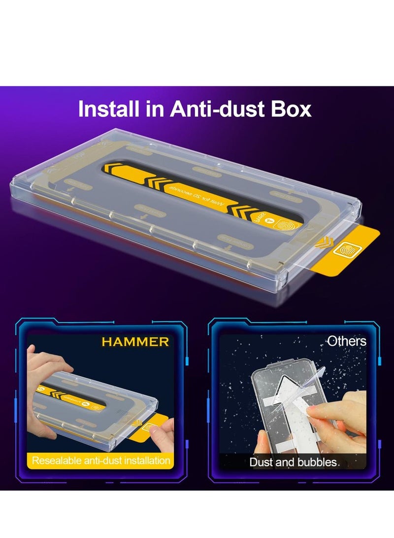Hammer Tempered Glass Easy Installation Self-Adhesive Protection for iPhone 14 Plus / 13 Pro Max Clear - Image 2