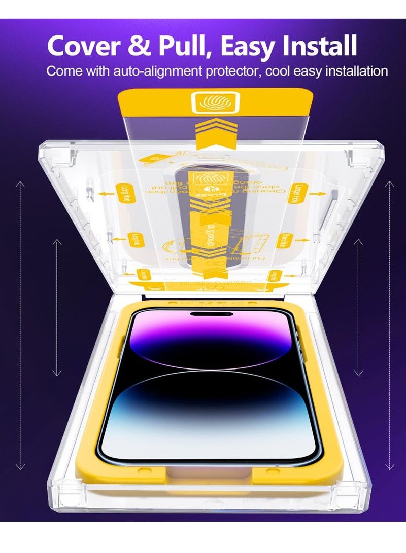 Hammer Tempered Glass Easy Installation Self-Adhesive Protection for iPhone 14 Plus / 13 Pro Max Clear - Image 4