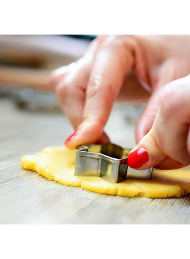 20 Piece Cookie Cutter Set Stainless Steel Pastry Cutter 4 Shape Biscuit Cutter Heart Shaped Star Round Flower Cutter Mould for Gummy DIY Baking Scone Cutter - Image 4