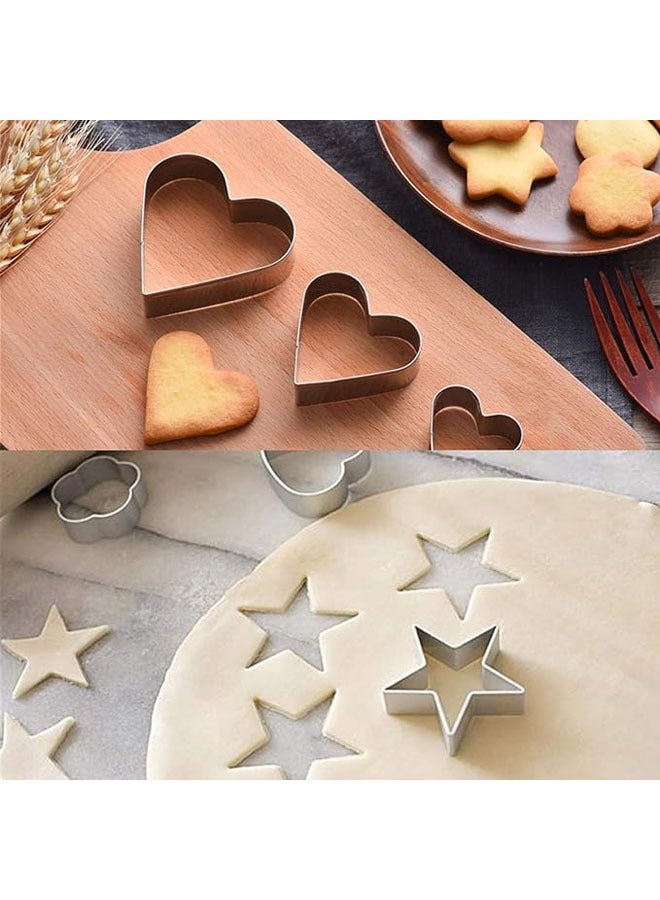 20 Piece Cookie Cutter Set Stainless Steel Pastry Cutter 4 Shape Biscuit Cutter Heart Shaped Star Round Flower Cutter Mould for Gummy DIY Baking Scone Cutter - Image 2