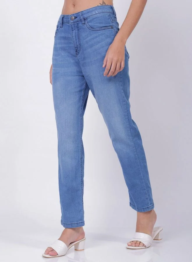 Freehand  Women Straight Fit Solid Mid Rise Jeans  | Best Price UAE