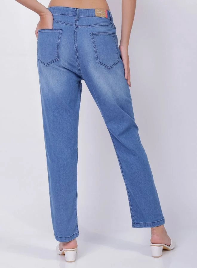 Freehand  Women Straight Fit Solid Mid Rise Jeans  | Best Price UAE