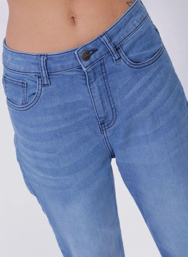 Freehand  Women Straight Fit Solid Mid Rise Jeans  | Best Price UAE